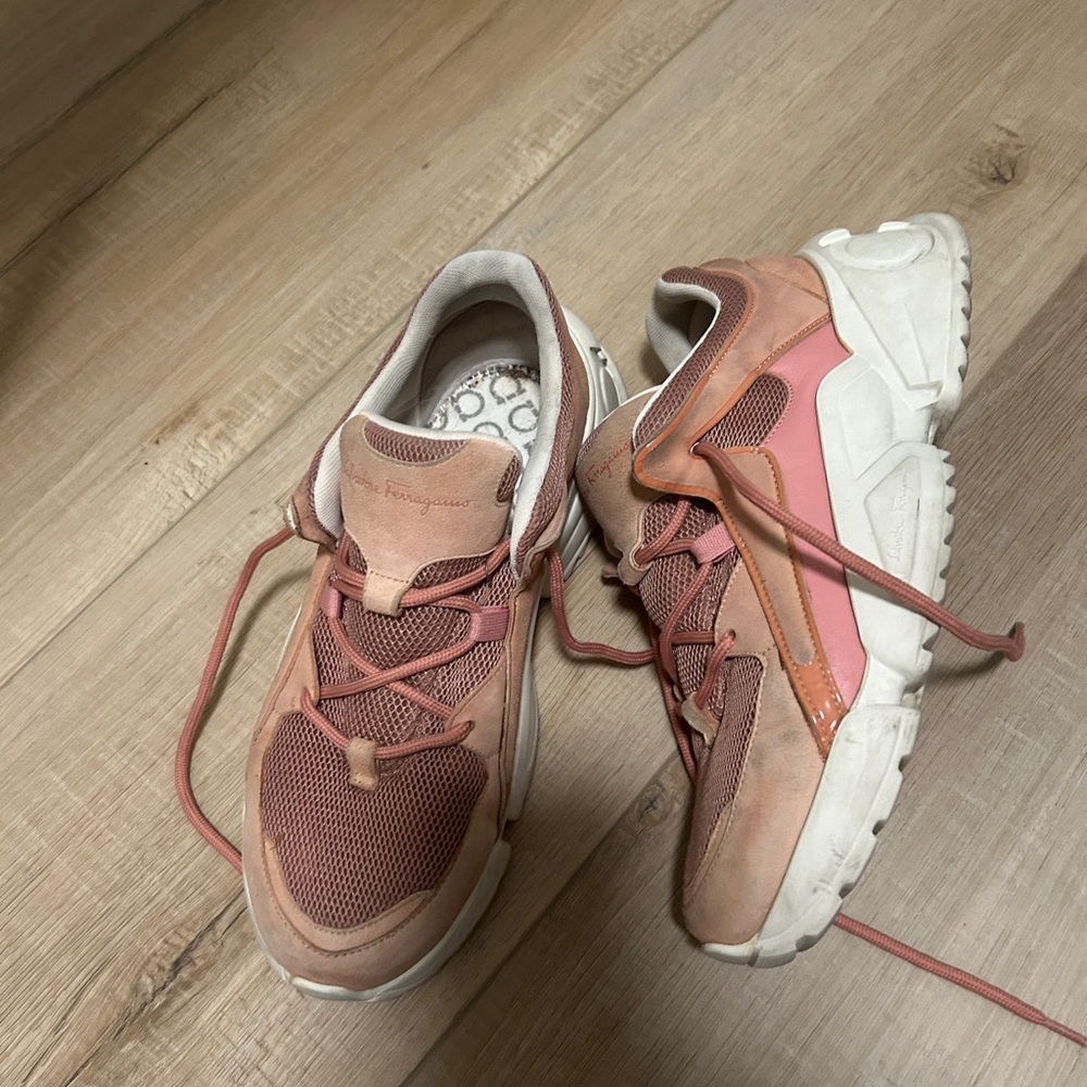 Salvatore Ferragamo Pink Chunky Sneakers